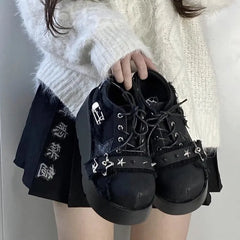 Punk Gothic Chain Denim Sneaker