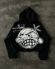 Gothic Hip Hop Patch Pullover Hoodie