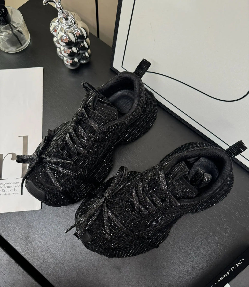 Gypsy Black Swan Rhinestone Sneaker