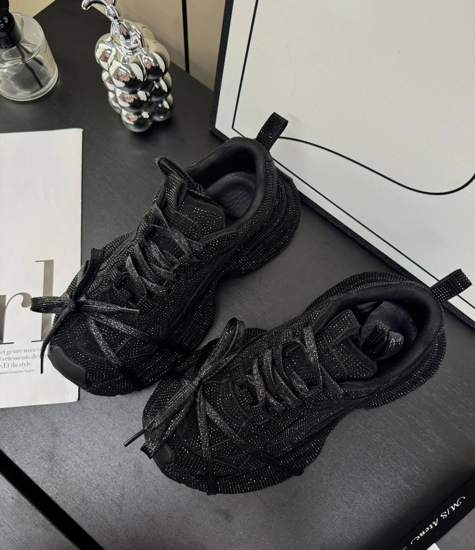 Gypsy Black Swan Rhinestone Sneaker