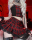 Contrast Lace Plaid Vintage Skirt