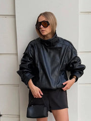 Asymmetric Pocket Zipper Jacket