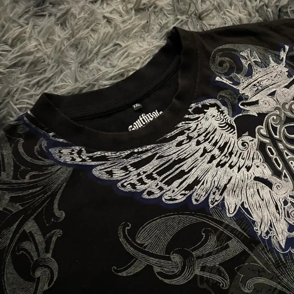 Skulls Letter Graphic Oversized T-shirt