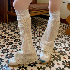 Gothic Rainbow Patchwork Lace Sock