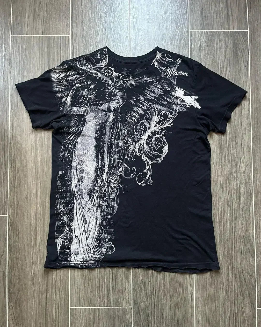 Washed Cotton Gothic Loose T-shirt Main image