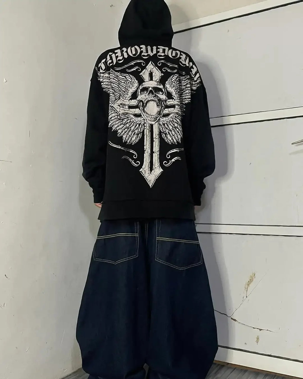 Affliction Retro Gothic Skull Hoodie