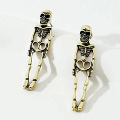Vintage Skeleton Antique Gold Drop Earring