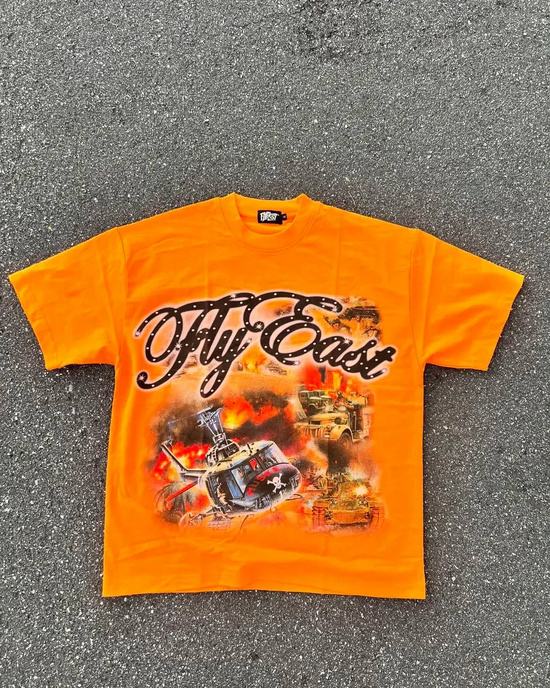 Graffiti Print Loose Cotton T-shirt