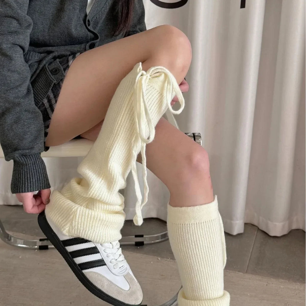 Gothic Lace-up Knitted Winter Sock
