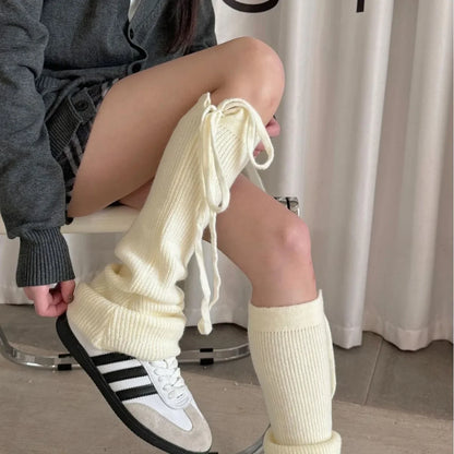 Gothic Lace-up Knitted Winter Sock