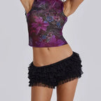 Lace Layered Mesh Bloomer Short