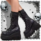 Brand New Goth Platform Rivet Punk Wedge Boot