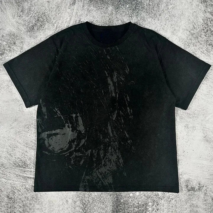 Artistic Print Loose Cotton T-shirt