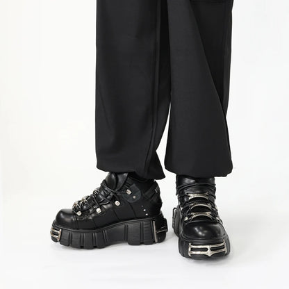 Gothic Lace-Up Platform Ankle Sneaker