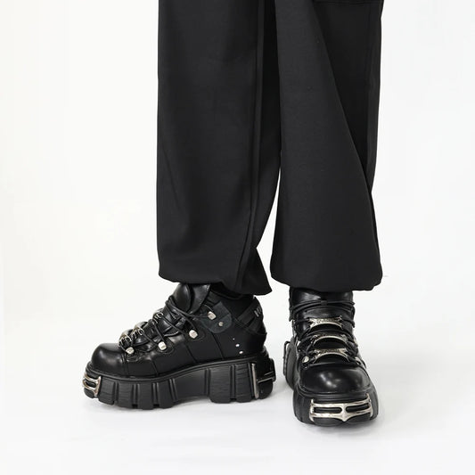 Gothic Lace-Up Platform Ankle Sneaker