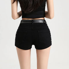 Vintage Gothic Rivet Denim Shorts