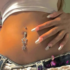 Star Crystal Dangle Gothic Belly Ring