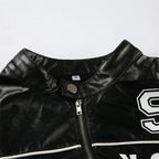 Button Zip Detail Crop Jacket