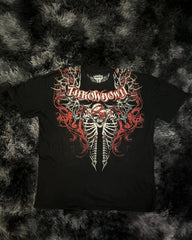 Red Letter Print Gothic Cotton T-shirt