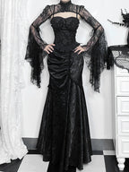Lace Splicing Asymmetric Skirt