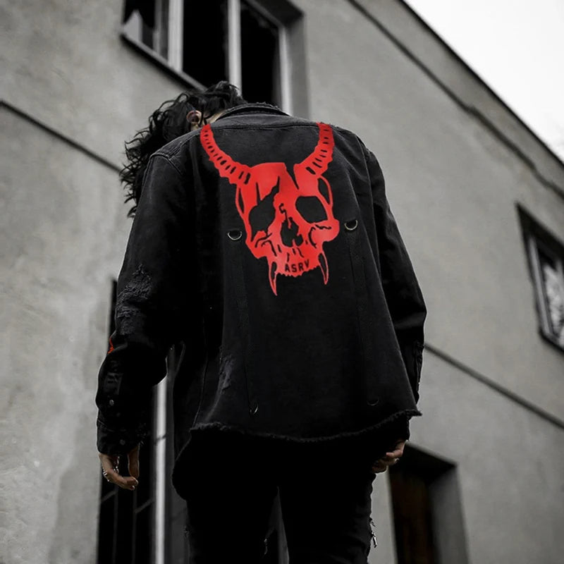 Skull Print Denim Jacket Main image