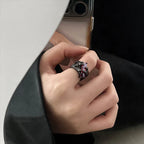 Punk Thorns Vine Red Rhinestones Gothic Ring