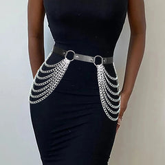 Plus Size Gothic Leather Harness Belt