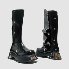 Designer Gothic Knee High Platform Punk Boot