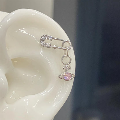 Silver Saturn 316L Stainless Steel Stud Earring