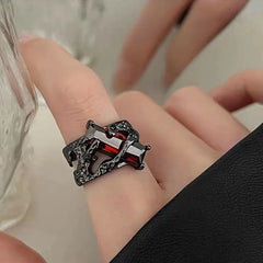 Black Gothic Ruby Ring