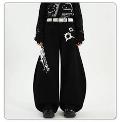 Pistol Print Wide Leg Pants