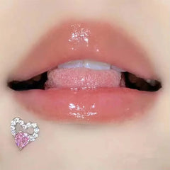 Pink Heart Conch Lip Stud