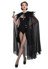 Gothic Feather Collar Cloak