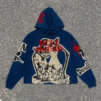 Gothic Mummy Print Oversized Hoodie
