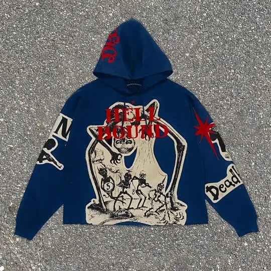 Gothic Mummy Print Oversized Hoodie