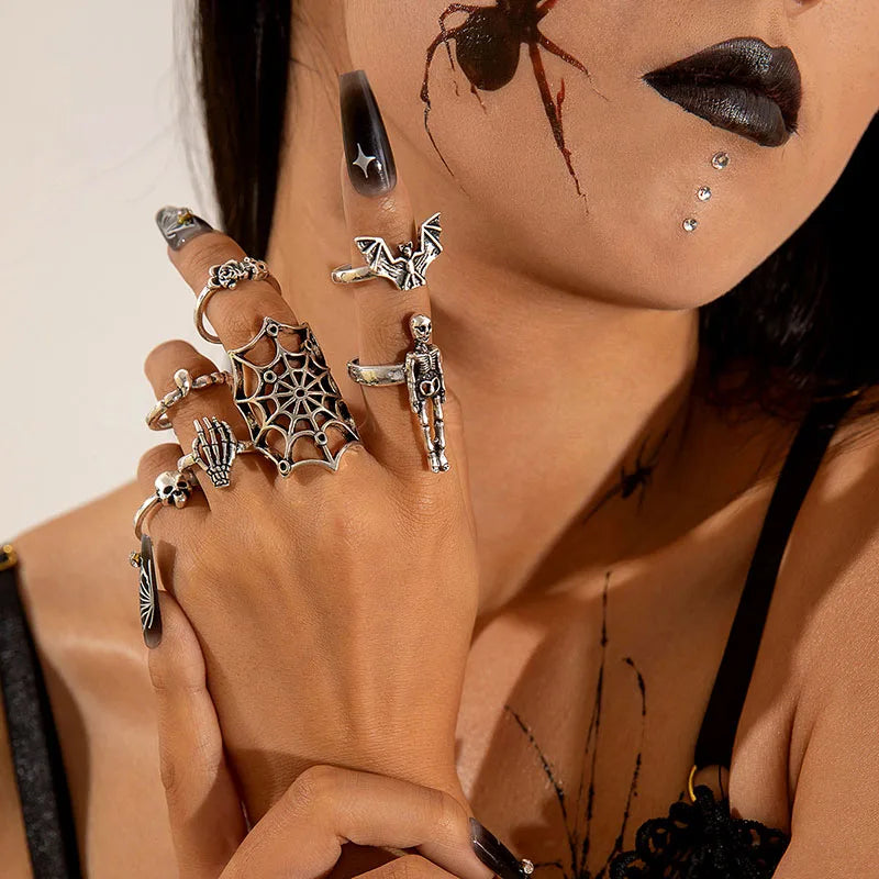 Punk Skeleton Spider Gothic Ring Main image