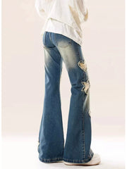 Blue Gothic Baggy Flare Star Pant
