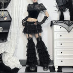 Lace Layered Eyelet Mini Skirt