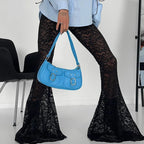 Gothic Skinny Lace Flared Pant