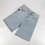 Rhinestone Raw Edge Denim Short
