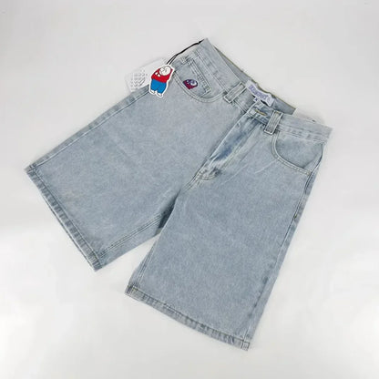 Rhinestone Raw Edge Denim Short