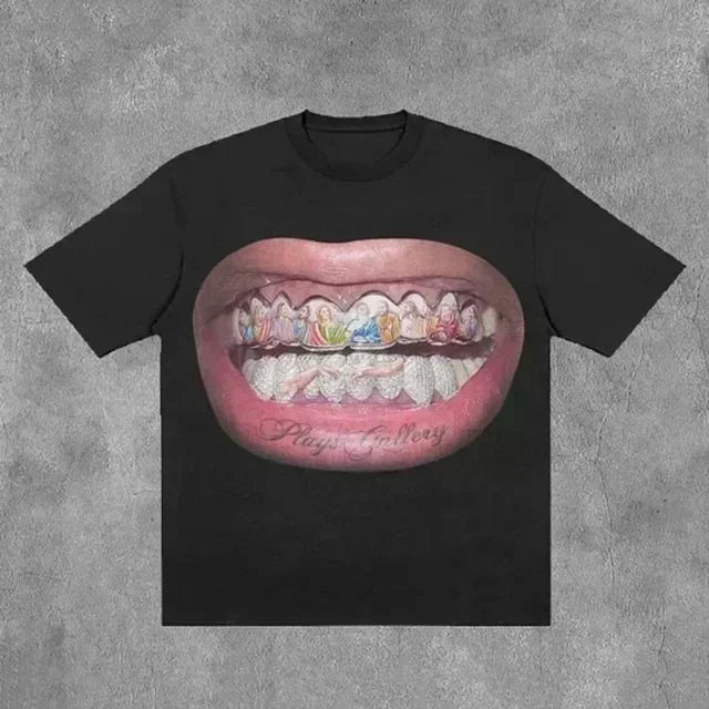 Gothic Cartoon Graphic Cotton Oversized T-shirt