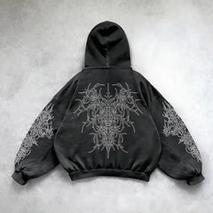 Harajuku Gothic Printed Hoodie