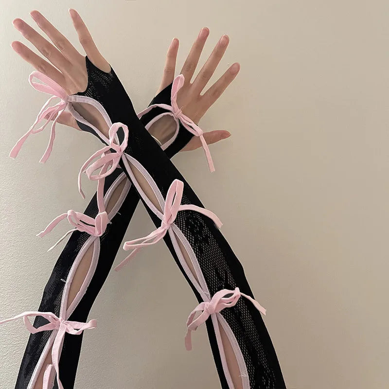 Gothic Punk Bow Hollow Out Glove
