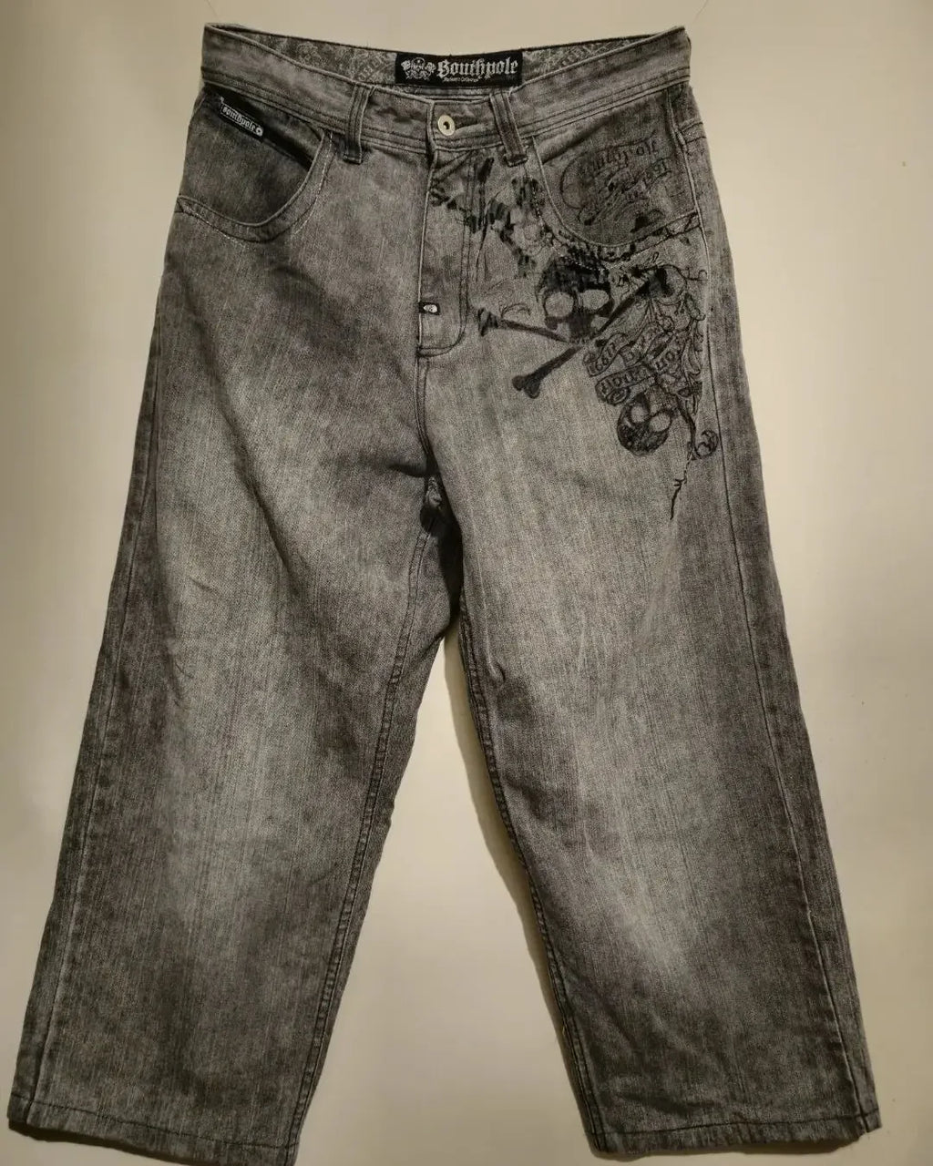 Gothic Skull Print High Waist Pant