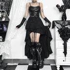 Steampunk Ruffle High Low Skirt