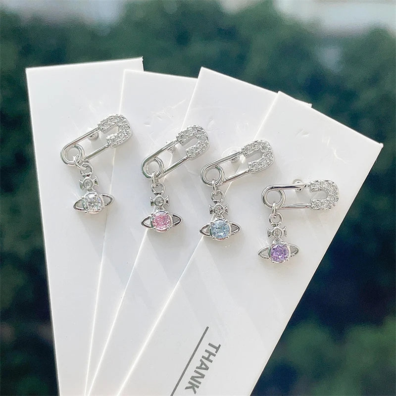 Silver Saturn 316L Stainless Steel Stud Earring