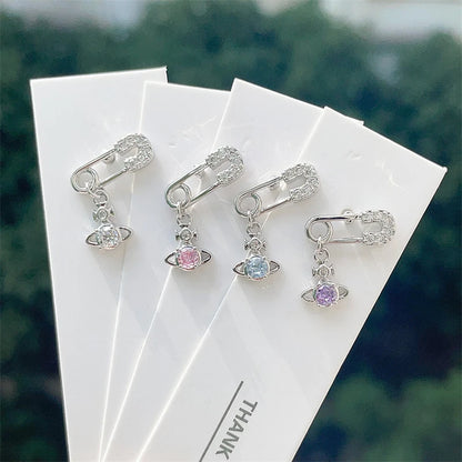 Silver Saturn 316L Stainless Steel Stud Earring