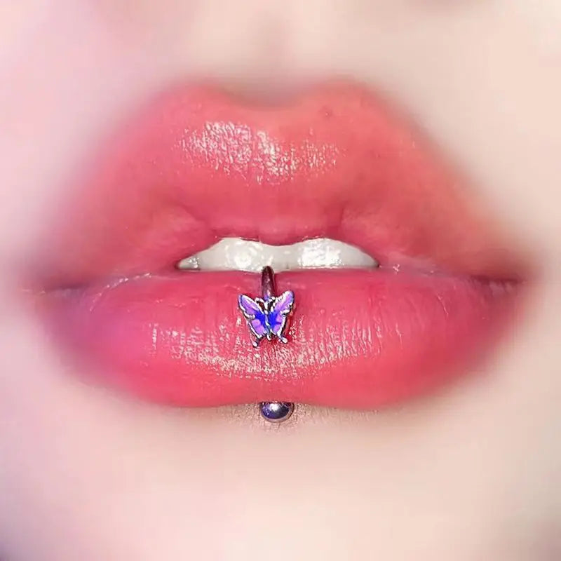 Butterfly Horseshoe BCR Lip Stud