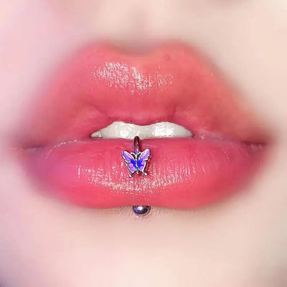 Butterfly Horseshoe BCR Lip Stud